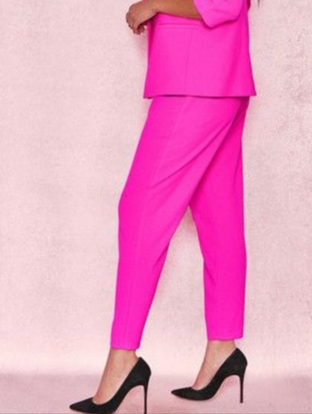 House of CB Dawna Electric Pink Crepe Trousers Pants Office Barbie Career Size M